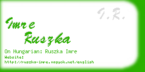 imre ruszka business card